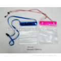 Waterproof PVC bag with long string for mobile phone / camera